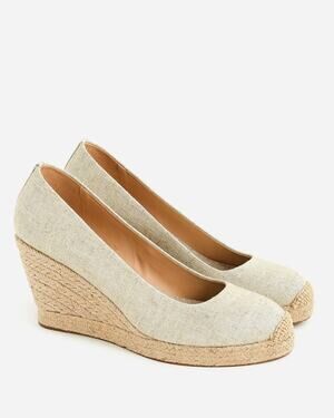 J. Crew Seville espadrille wedges in metallic canvas sz 8.5 SH446